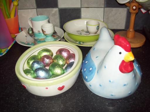 Easter Eggs in Ceramic Hen